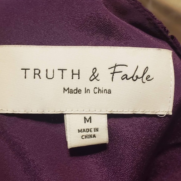 Truth & Fable Lace Trim Maxi Dress, Size M - Picture 7 of 9